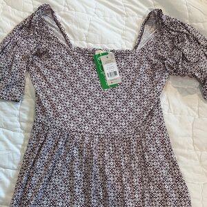 NWT Boden Purple and White Patterned Dress